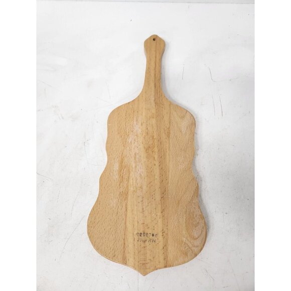 Vintage Japan Wood Violin Shaped Cheese Cutting Serving Board Musical Note Tile - Picture 6 of 8